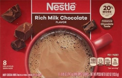 NESTLE HOT COCOA 8 CT RICH bột pha CACAO sữa nóng
