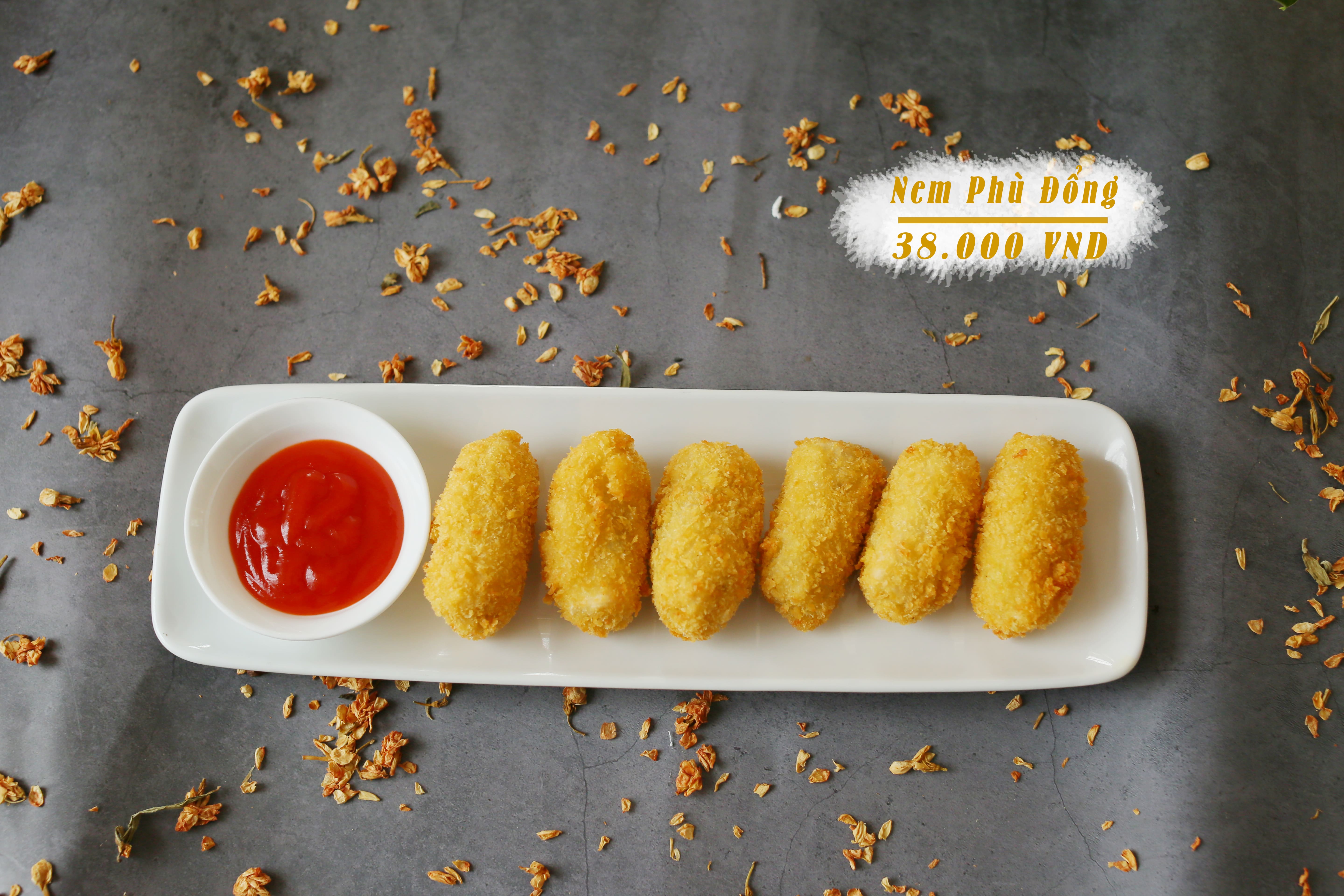 Hương giòn bình an (Taro mushroom spring rolls)