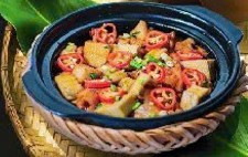 Củ sen kho giò (braised lotus root)