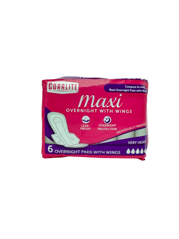 Băng vệ sinh Coralite Maxi Overnight With Wings  (6 miếng)